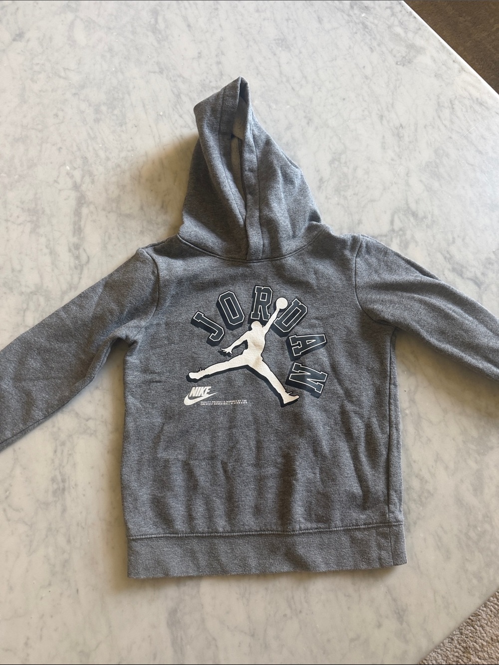 Jordan Kids Gray Hoodie with White Jumpman Logo size 6-7 years